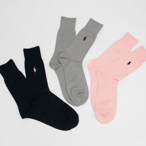 Ponožky Polo Ralph Lauren 3Pack Mercerizd Crew Socks navy / šedé / ružové