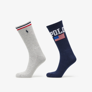Ponožky Polo Ralph Lauren Americana Socks 2-Pack navy/ šedivé