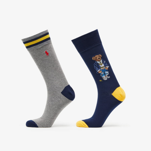 Ponožky Polo Ralph Lauren Preppy Bear Socks 2 Pack šedé / navy