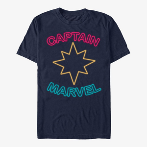 Queens Captain Marvel: Movie - Captain Marvel Neon Men's T-Shirt Navy Blue