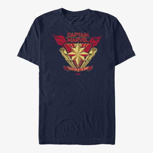 Queens Captain Marvel: Movie - Marvel Crest LOGO Unisex T-Shirt Navy Blue