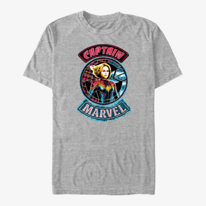 Queens Captain Marvel: Movie - Marvel Patches Unisex T-Shirt Heather Grey