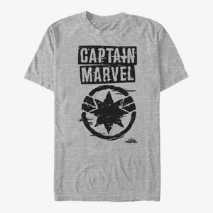 Queens Captain Marvel: Movie - Painted Logo Unisex T-Shirt Heather Grey