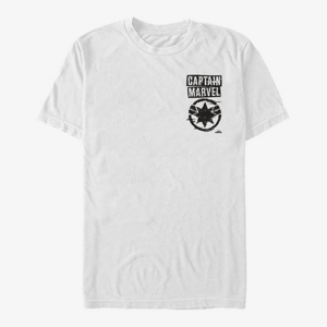 Queens Captain Marvel: Movie - Painted Logo Unisex T-Shirt White