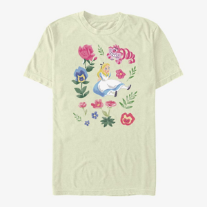 Queens Disney Alice In Wonderland - ALICE FRIENDS FLOWERS Unisex T-Shirt Natural