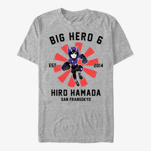 Queens Disney Big Hero 6 Movie - Hiro Collegiate Unisex T-Shirt Heather Grey