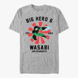 Queens Disney Big Hero 6 Movie - Wasabi Collegiate Unisex T-Shirt Heather Grey