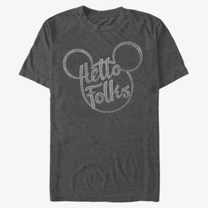 Queens Disney Classic Mickey - Hello Folks Unisex T-Shirt Dark Heather Grey