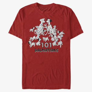 Queens Disney Classics 101 Dalmatians - Dalmatian Group Unisex T-Shirt Red