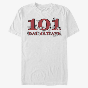Queens Disney Classics 101 Dalmatians - Logo Pups Unisex T-Shirt White
