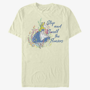 Queens Disney Classics Alice In Wonderland - Smell the Flowers Unisex T-Shirt Natural
