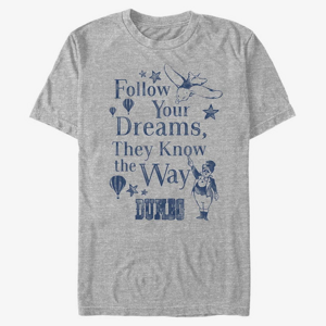 Queens Disney Classics Dumbo - Follow Dreams Unisex T-Shirt Heather Grey