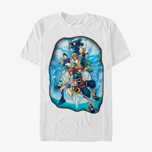 Queens Disney Classics Kingdom Hearts - Sky Group Unisex T-Shirt White