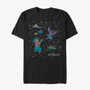 Queens Disney Classics Lilo & Stitch - CONSTELATION LILO STITCH Unisex T-Shirt Black