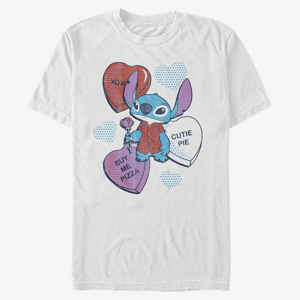 Queens Disney Classics Lilo & Stitch - Heart Pizza Unisex T-Shirt White