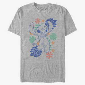 Queens Disney Classics Lilo & Stitch - RETRO TROPICAL TONAL STITCH Unisex T-Shirt Heather Grey