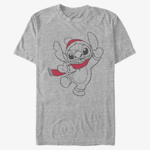 Queens Disney Classics Lilo & Stitch - Stitch Holiday Unisex T-Shirt Heather Grey