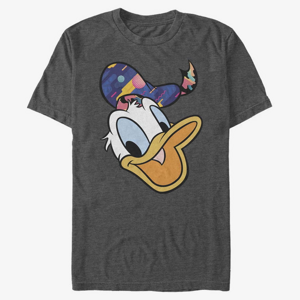Queens Disney Classics Mickey Classic - Donald Pattern Face Unisex T-Shirt Dark Heather Grey