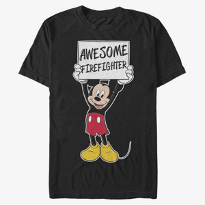 Queens Disney Classics Mickey Classic - Mickey Awesome Firefighter Unisex T-Shirt Black