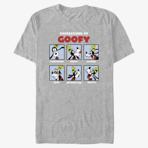 Queens Disney Classics Mickey & Friends - Expressions of Goofy Unisex T-Shirt Heather Grey