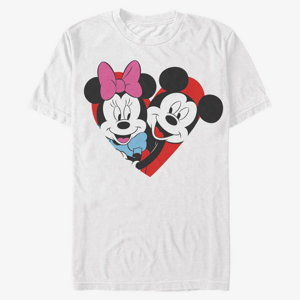 Queens Disney Classics Mickey Mouse - MICKEY MINNIE HEART Unisex T-Shirt White