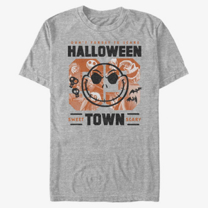 Queens Disney Classics Nightmare Before Christmas - Halloweentown College Unisex T-Shirt Heather Grey