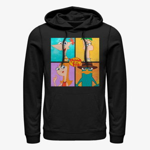 Queens Disney Classics Phineas And Ferb - 4 CHARACTER BOXUP Unisex Hoodie Black