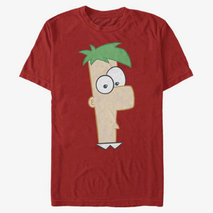 Queens Disney Classics Phineas And Ferb - Large Ferb Unisex T-Shirt Red