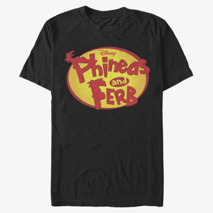 Queens Disney Classics Phineas And Ferb - OVAL LOGO Unisex T-Shirt Black