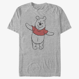 Queens Disney Classics Winnie The Pooh - Basic Sketch Pooh Unisex T-Shirt Heather Grey