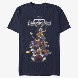 Queens Disney Kingdom Hearts - Group With Logo Unisex T-Shirt Navy Blue