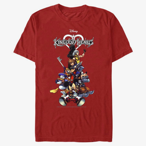 Queens Disney Kingdom Hearts - Group With Logo Unisex T-Shirt Red
