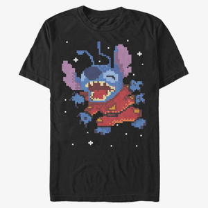 Queens Disney Lilo & Stitch - Stitch Pixel Unisex T-Shirt Black