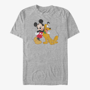 Queens Disney Mickey And Friends - Mickey and Pluto Unisex T-Shirt Heather Grey
