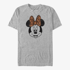 Queens Disney Mickey And Friends - Modern Minnie Face Leopard Unisex T-Shirt Heather Grey