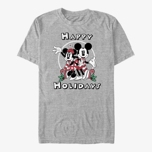 Queens Disney Mickey Classic - Mickey & Minnie Holiday Unisex T-Shirt Heather Grey