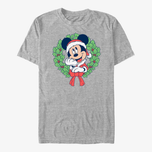 Queens Disney Mickey & Friends - MICKEY CHRISTMAS WREATH Unisex T-Shirt Heather Grey