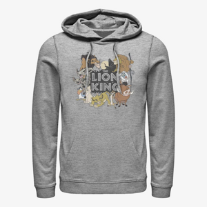 Queens Disney The Lion King - Distressed Lion Group Unisex Hoodie Heather Grey