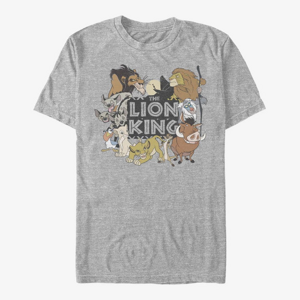 Queens Disney The Lion King - Distressed Lion Group Unisex T-Shirt Heather Grey