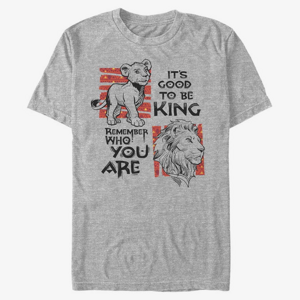 Queens Disney The Lion King: Live Action - Simba Text Unisex T-Shirt Heather Grey