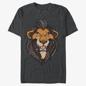 Queens Disney The Lion King - Patterned Scar Unisex T-Shirt Dark Heather Grey
