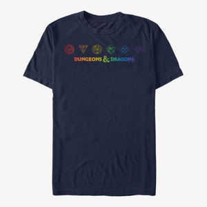 Queens Dungeons & Dragons - Rainbow Dice Unisex T-Shirt Navy Blue