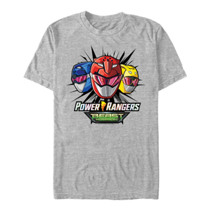 Queens Hasbro Power Rangers - Beast Morphers Helmets Men's T-Shirt Heather Grey