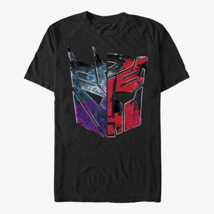 Queens Hasbro Transformers - AUTOBOT DECEPTICON SPLIT LOGO Unisex T-Shirt Black