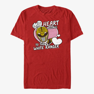 Queens Hasbro Vault Power Rangers - Heart Belongs to White Ranger Unisex T-Shirt Red
