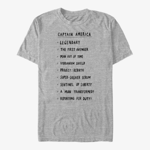 Queens Marvel Avengers - Cap List Unisex T-Shirt Heather Grey