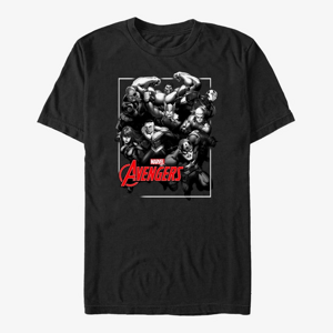 Queens Marvel Avengers Classic - Assemble BW Unisex T-Shirt Black