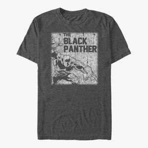 Queens Marvel Avengers Classic - Black Panther Chalk Unisex T-Shirt Dark Heather Grey
