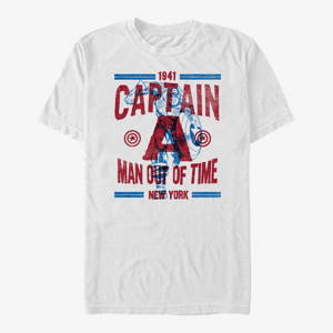 Queens Marvel Avengers Classic - Capt A Text Overlay Unisex T-Shirt White