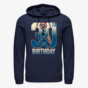 Queens Marvel Avengers Classic - Capt America 30th Bday Unisex Hoodie Navy Blue